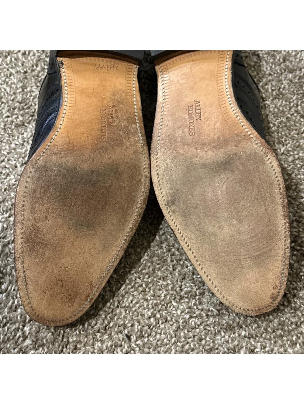 Allen Edmonds McAllister All Leather Wingtip Oxfords Size 12 A Black